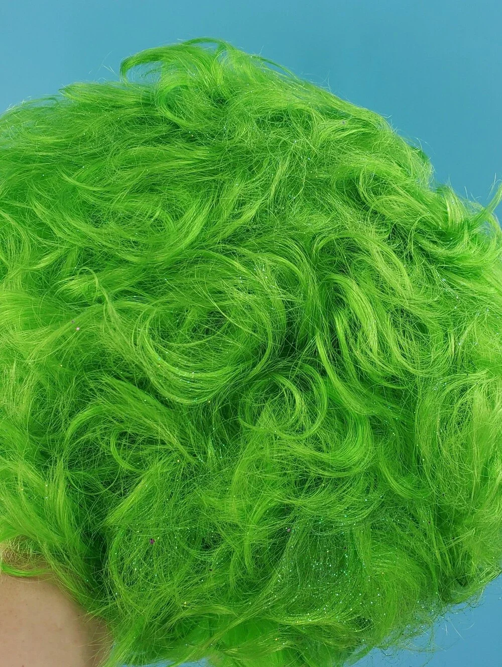 Fifi's custom green and purple wig